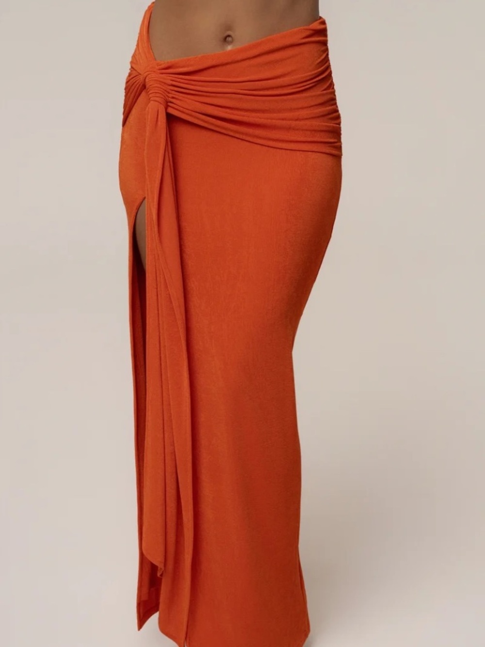 Jlux Orange Muse Draped Maxi Skirt XS NEW